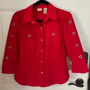 Womens red dress shirt